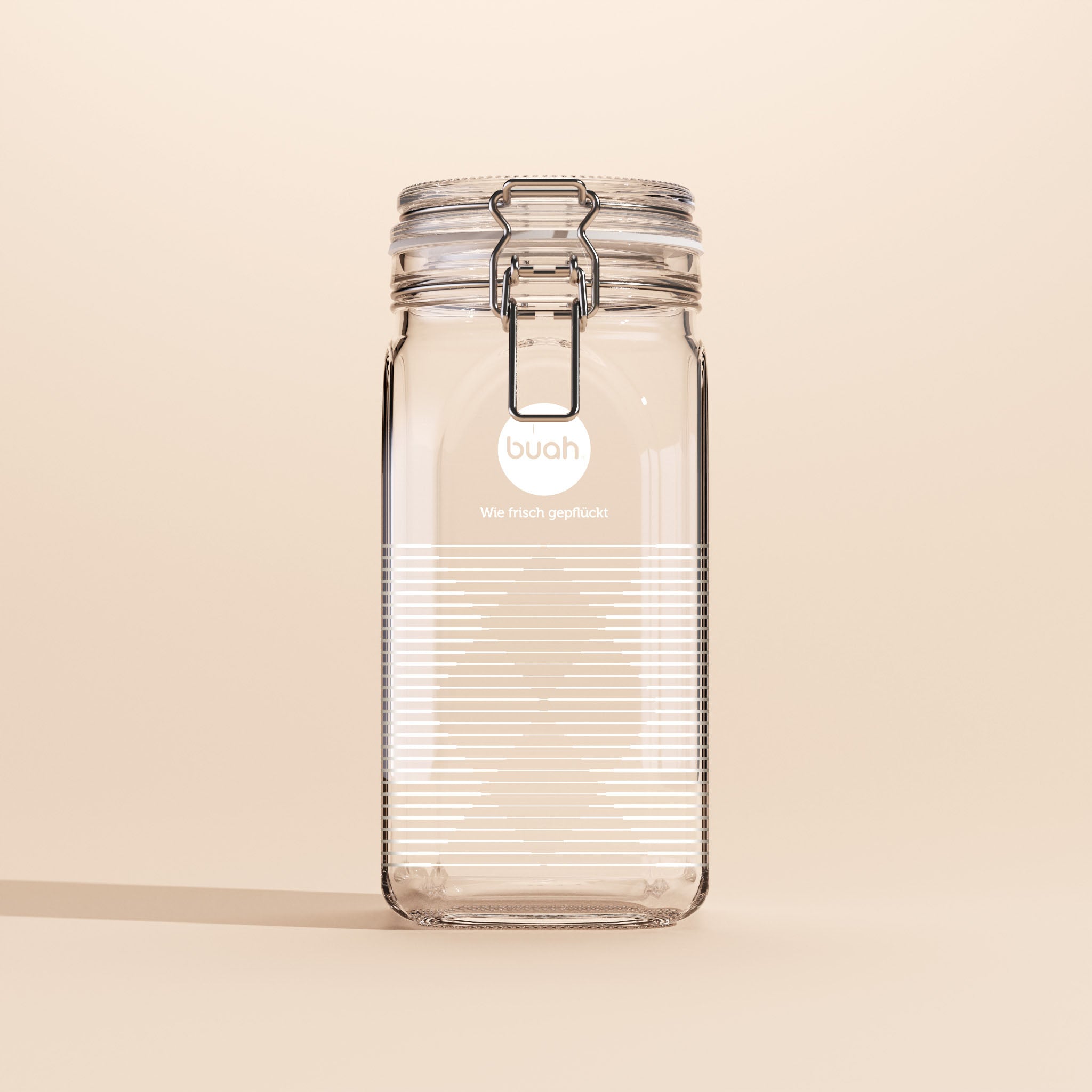 buah Nachfüllglas aus Glas mit Bügelverschluss am Deckel und Diamand Muster Nordic Love 