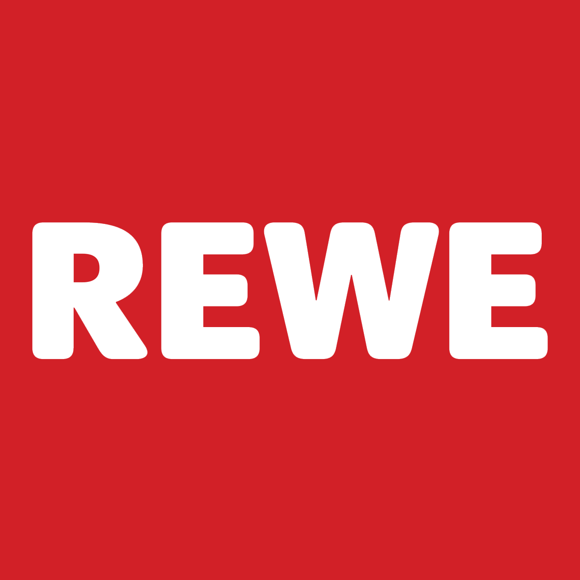 Logo der Firma Rewe, buah im Handel